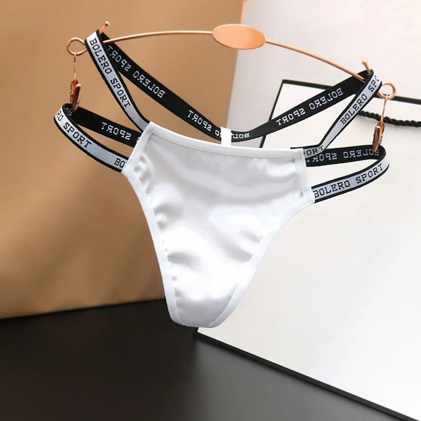 Satin Women Sexy Panties Double Thin Strap G-String Patchwork Micro Thong Sexy Lingerie High-Rise Underpant женское нижнее белье