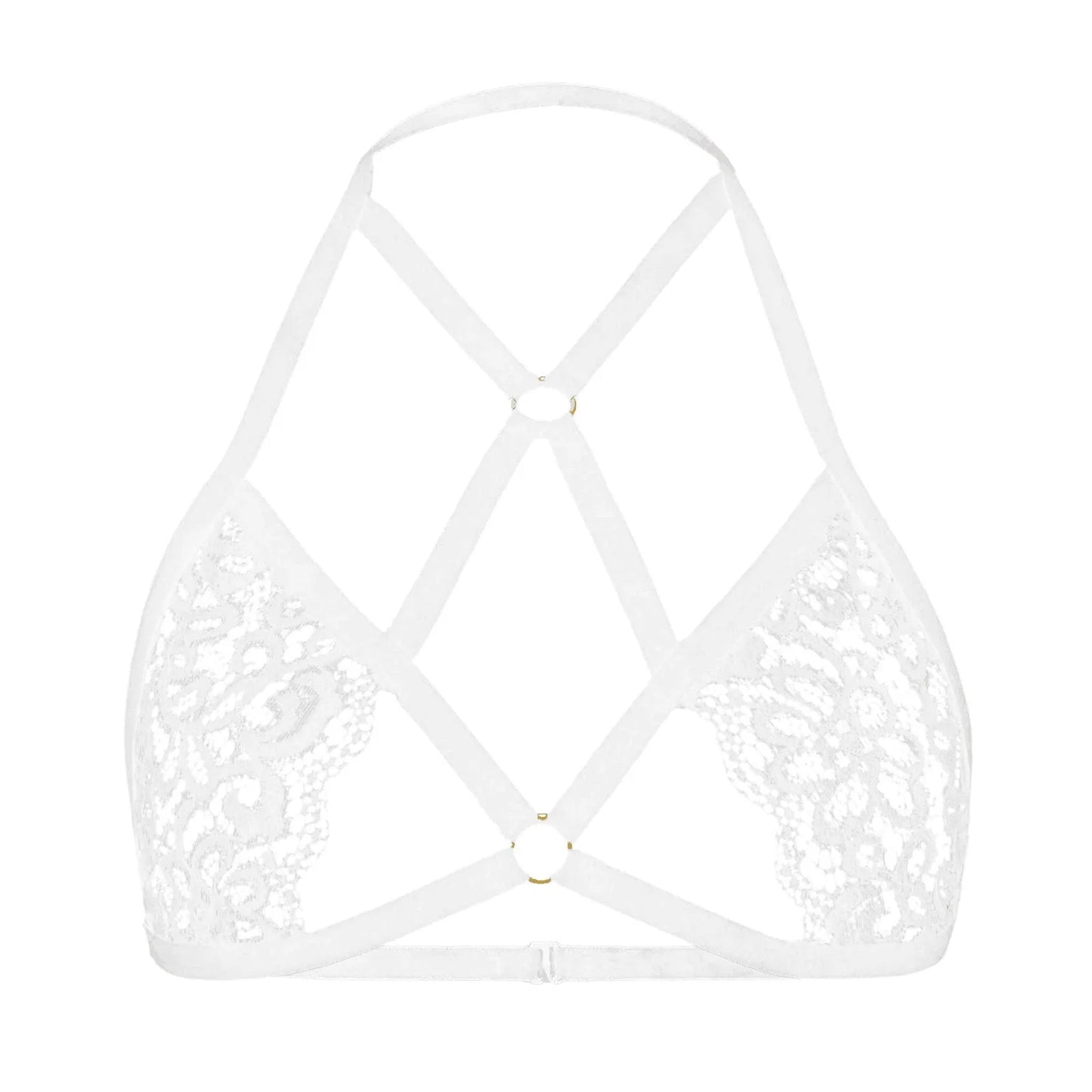 Women's Sexy Lace Strap Bra Halter Neck Crop Tops Hollow Out Sexy Lingerie For Women Temptation Bralette Breast Cutout Corsets