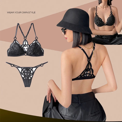 French Sexy Lingerie Set Women Ultra Thin Lace Breathable Bra Set Summer Soft Cup Comfort Underwear Bralette and Panties Thong