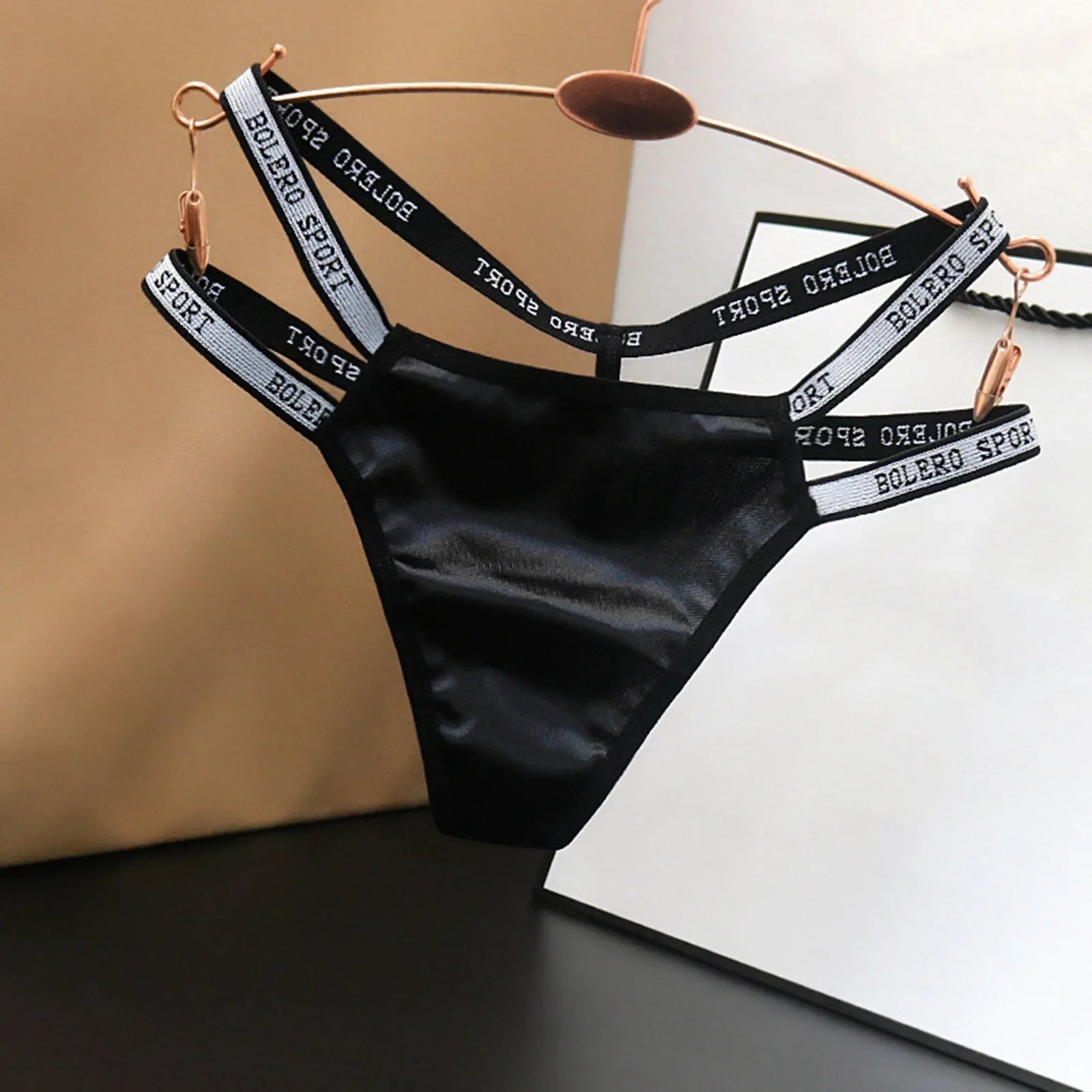 Satin Women Sexy Panties Double Thin Strap G-String Patchwork Micro Thong Sexy Lingerie High-Rise Underpant женское нижнее белье