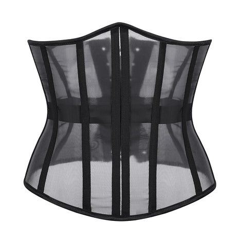 Mesh Net Transperant Corset Gothic Underbust Cupless Bustier Waist Slimming Corselet Korsett See Through Korset