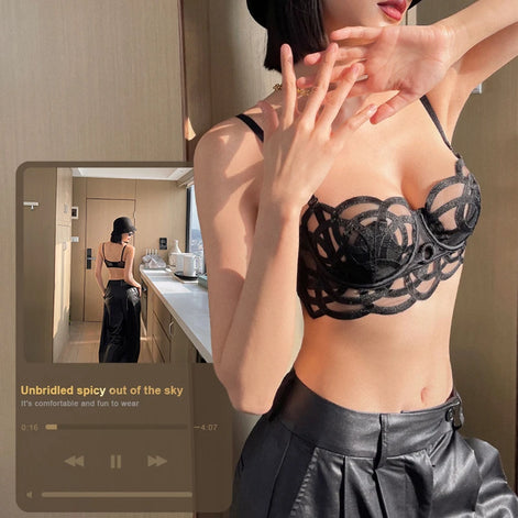 French Sexy Lingerie Set Women Ultra Thin Lace Breathable Bra Set Summer Soft Cup Comfort Underwear Bralette and Panties Thong