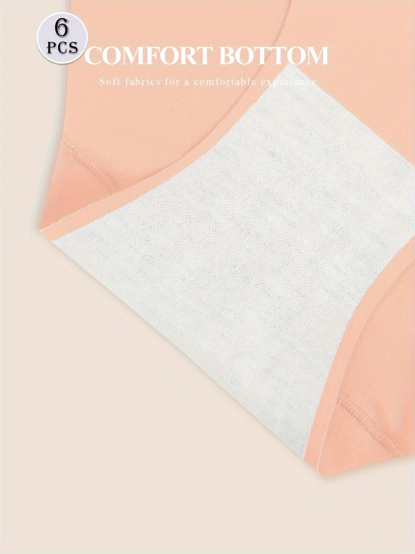 6pcs Women's Panties Triangle Panties Comfortable Shape High Waisted Breathable Skin Friendly Soft