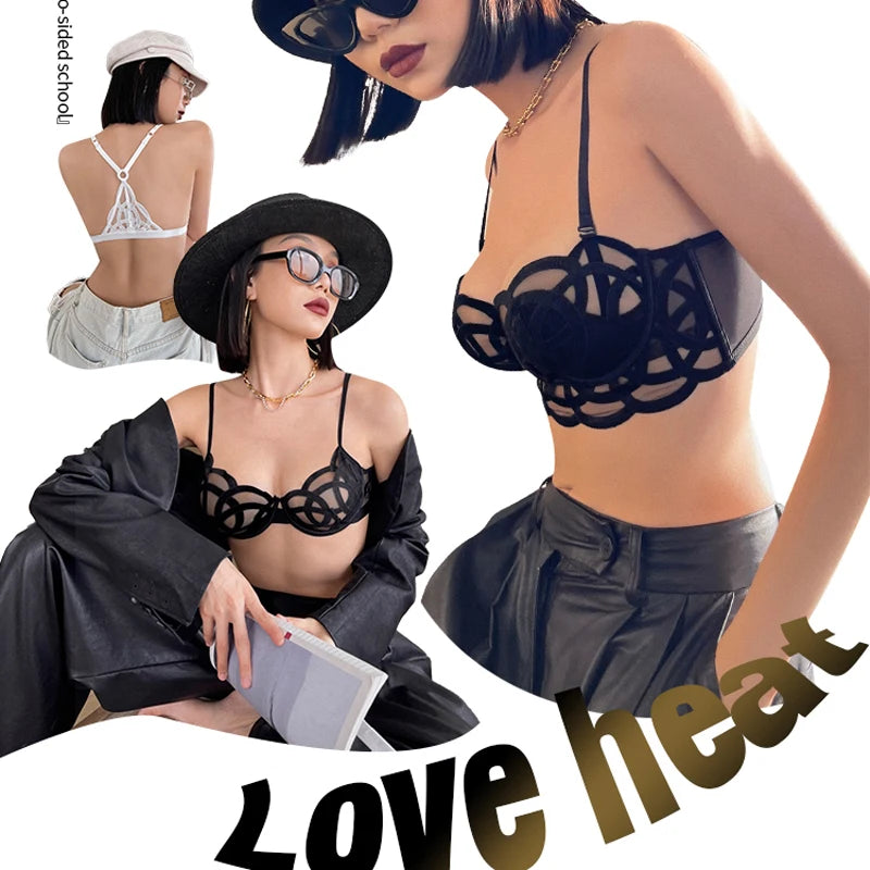 French Sexy Lingerie Set Women Ultra Thin Lace Breathable Bra Set Summer Soft Cup Comfort Underwear Bralette and Panties Thong