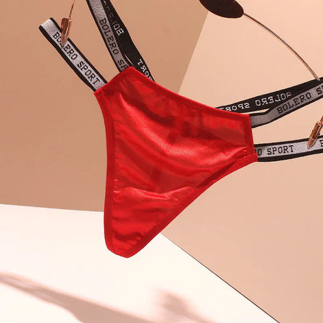 Satin Women Sexy Panties Double Thin Strap G-String Patchwork Micro Thong Sexy Lingerie High-Rise Underpant женское нижнее белье